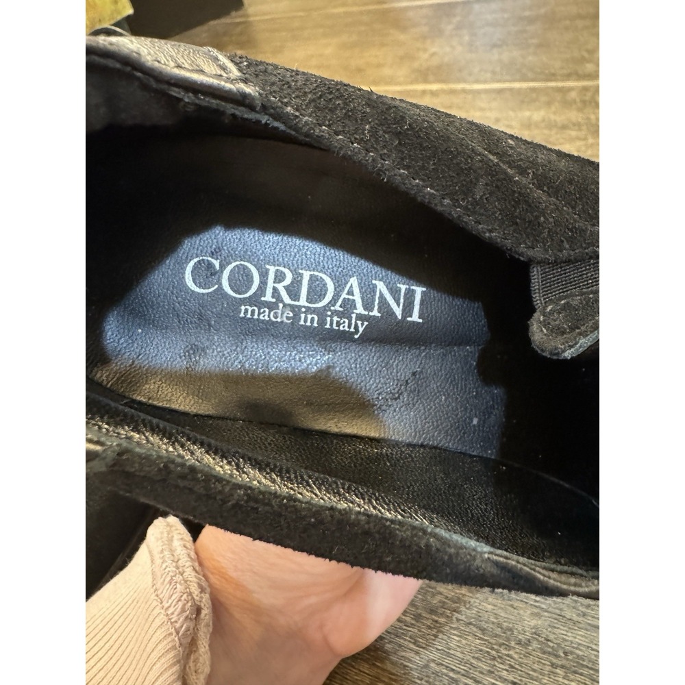 Cordani Amaya Black Suede Size 39 US 8.5 Slip On‎ Wedge Loafer Lug Sole - Picture 11 of 12